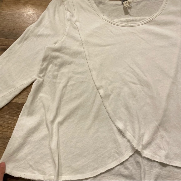Free People White Cropped Sleeve Top - Picture 4 of 4